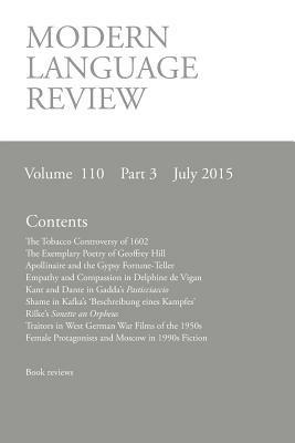 Modern Language Review (110: 3) July 2015 - cover