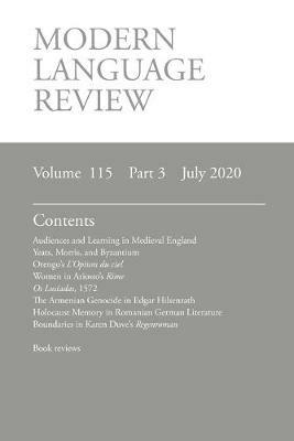 Modern Language Review (115: 3) July 2020 - cover