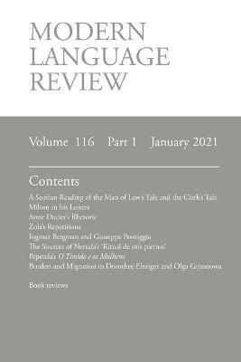 Modern Language Review (116: 1) January 2021 - cover