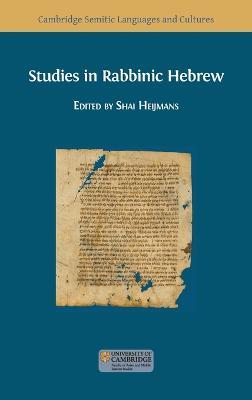 Studies in Rabbinic Hebrew - cover