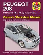 Peugeot 208 petrol & diesel (2012 to 2019) 12 to 69 reg: 2012 to 2019