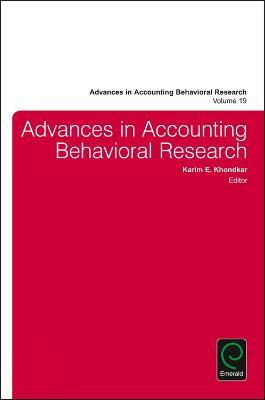 Advances in Accounting Behavioral Research - cover