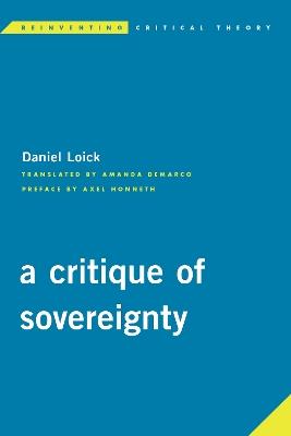 A Critique of Sovereignty - Daniel Loick - cover