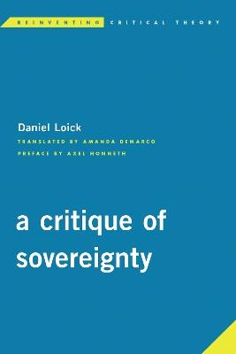 A Critique of Sovereignty - Daniel Loick - cover