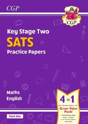 KS2 Maths & English SATS Practice Papers: Pack 1 - for the 2025 tests (with free Online Extras) - CGP Books - cover
