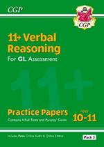 11+ GL Verbal Reasoning Practice Papers: Ages 10-11 - Pack 2 (with Parents' Guide & Online Ed)