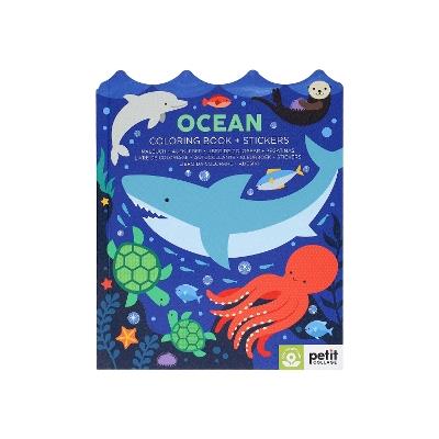Ocean Coloring Book + Stickers - Petit Collage - cover
