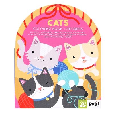 Cats Coloring Book + Stickers - Petit Collage - cover