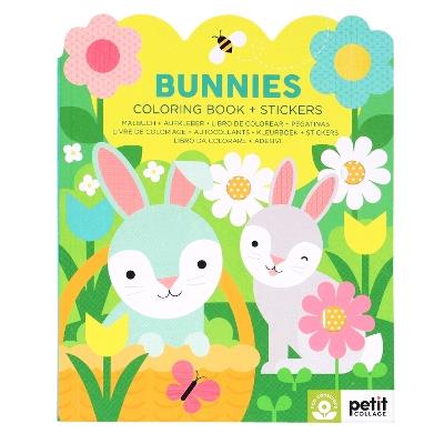 Bunnies Coloring Book + Stickers - Petit Collage - cover
