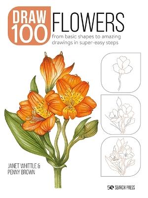 Draw 100: Flowers: From Basic Shapes to Amazing Drawings in Super-Easy Steps - Janet Whittle,Penny Brown - cover
