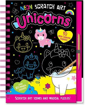 Neon Scratch Art Unicorns - Connie Isaacs - cover