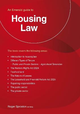An Emerald Guide to Housing Law - Roger Sproston - cover