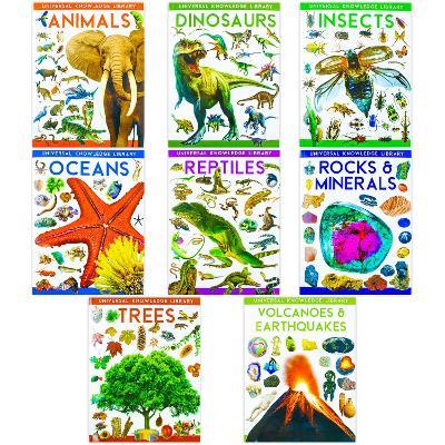Universal Knowledge Library Animals and Nature 8 Volumes Book Collection Set: (Animals, Dinosaurs, Insects, Oceans, Reptiles, Rocks & Minerals, Trees, Volcanoes & Earthquakes) - Fox Eye Publishing Fox Eye Publishing - cover