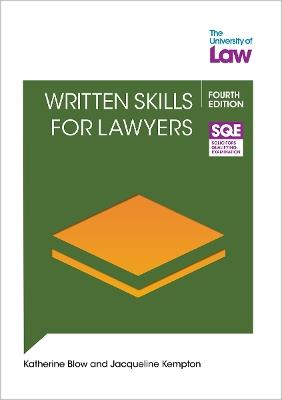 SQE2 - Written Skills for Lawyers 4e - Katharine Blow - cover