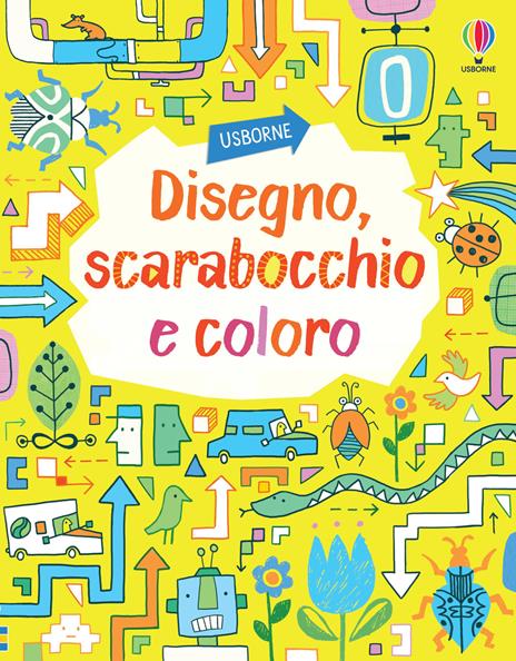 Disegno, scarabocchio e coloro. Giochi e rompicapi. Ediz. illustrata - copertina