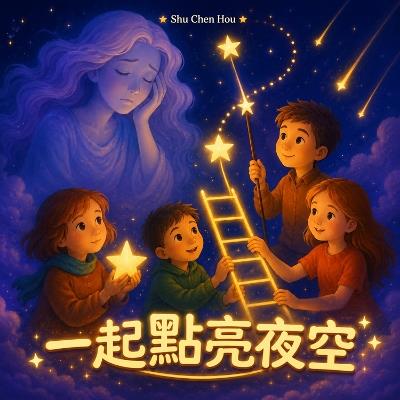 一起點亮夜空: Lighting Up the Night Sky Together: A Traditional Chinese Children's Picture Book About Teamwork, Kindness and Cooperation - Shu Chen Hou - cover