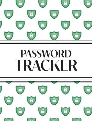 XL Large Print Password Tracker (Lock Shield Green): 8"x10" Hardcover 450+ Alphabetical Password Logbook for Easy Organization; Perfect for Seniors with 16 pt Font! - Revive Stationery - cover