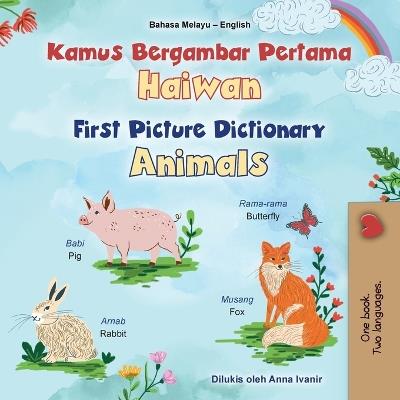 First Picture Dictionary - Animals (Malay English Bilingual Children's Book) - Kidkiddos Books - cover