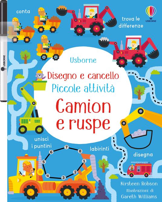 Camion e ruspe. Ediz. a colori. Con pennarello - Kirsteen Robson - copertina