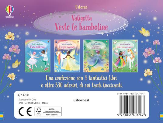 Valigetta Vesto le bamboline. Con adesivi. Ediz. a colori. Vol. 5: Fate ballerine-Il regno incantato-Unicorni arcobaleno-Il regno delle sirene - Fiona Watt - 3