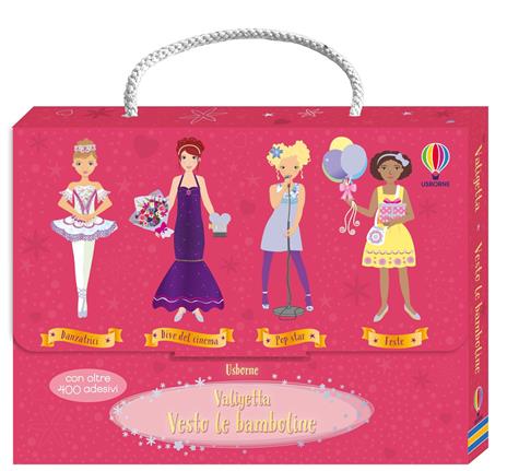 Valigetta Vesto le bamboline. Con adesivi. Ediz. a colori. Vol. 2: Danzatrici-Dive del cinema-Pop star-Feste - copertina