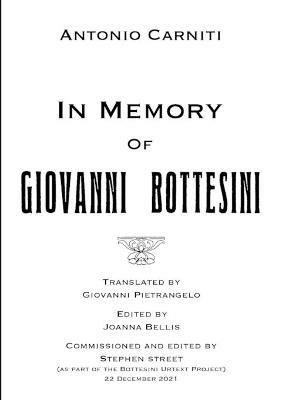 In Memory Of Giovanni Bottesini - Antonio Carniti - cover