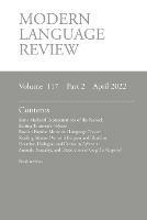 Modern Language Review (117: 2) April 2022 - cover
