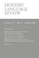 Modern Language Review (117: 4) October 2022 - cover