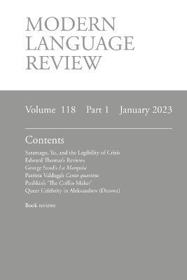 Modern Language Review (118: 1) January 2023 - cover