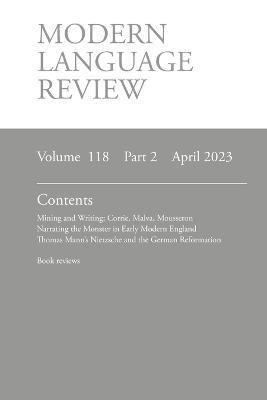 Modern Language Review (118: 2) April 2023 - cover