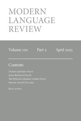 Modern Language Review (120.2) April 2025 - cover