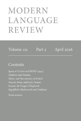 Modern Language Review (121.2) April 2026 - cover
