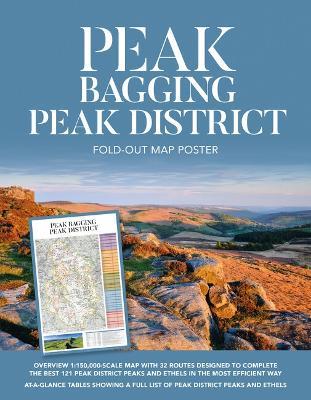 Peak Bagging: Peak District Fold-out Map Poster: Folding poster map (438mm x 672mm) with 32 routes designed to complete the best 121 Peak District Peaks and Ethels in the most efficient way - cover