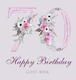 Happy 70th birthday guest book (hardback)