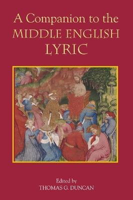 A Companion to the Middle English Lyric - cover