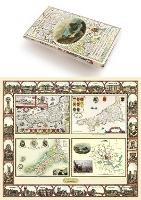 Cornwall 1611 - 1836 - Fold Up Map that features a collection of Four Historic Maps, John Speed's County Map 1611, Johan Blaeu's County Map of 1648, Thomas Moules County Map of 1836 and Robert Dawson's Reform Act Plan of Truro 1831. The maps are surrounded by Cornwall's Historic Buildings. - Mapseeker Publishing Ltd. - cover