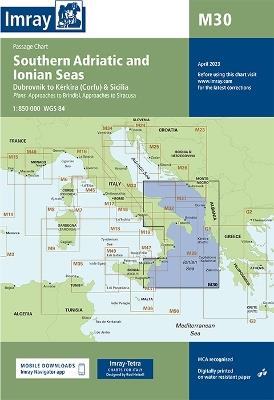 Imray Chart M30: Dubrovnik to Kerkira (Corfu) & Sicilia - Imray - cover