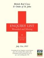 British Red Cross and Order of St John Enquiry List for Wounded and Missing: July 31st 1915
