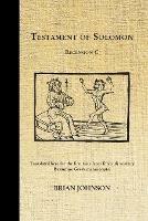 The Testament of Solomon: Recension C - Brian Johnson - cover