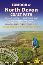 Exmoor & North Devon Coast Path, South-West-Coast Path Part 1: Minehead to Bude (Trailblazer British Walking Guides): Practical walking guide with 55 large-scale walking maps (1:20,000) and guides to 30 towns and villages - planning, places to stay, places to eat