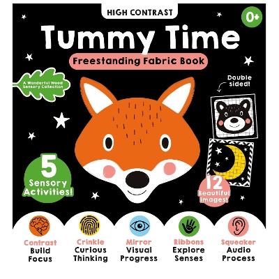 A High-Contrast Tummy Time Black-and-White Sensory Rag Book: Part of the A Wonderful Wood Collection for Newborns and Babies 0-2 years - cover