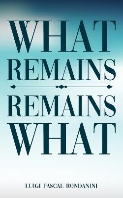 What Remains / Remains What: Bidirectional Poems - Luigi Pascal Rondanini - cover