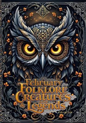 February Folklore Creatures and Legends Coloring Book: Mythical Beasts, Protective Spirits, and Intricate Fantasy Line Art for Relaxing Adult Coloring - Mira Linden - cover