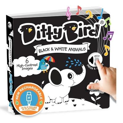 Ditty Bird Interactive Sensory White and Black Sound Book for Babies 6 - 18 Months Infant Books for Tummy Time - Ditty Bird - cover