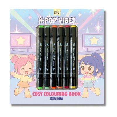 K Pop Vibes Cosy Colouring Book & Markers - cover