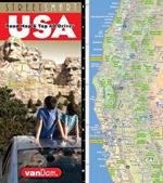 StreetSmart (R) USA Interstate Road Map by VanDam: Eco plastic coated, planning & travel map of the USA w/all federal, state hwys, attractions & Top 40 Drives (English and Spanish Edition)