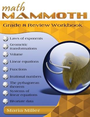 Math Mammoth Grade 8 Review Workbook - Maria Miller - cover