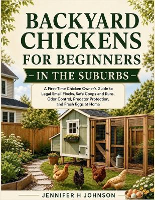Backyard Chickens for Beginners in the Suburbs: A First-Time Chicken Owner's Guide to Legal Small Flocks, Safe Coops and Runs, Odor Control, Predator Protection, and Fresh Eggs at Home - Jennifer H Johnson - cover