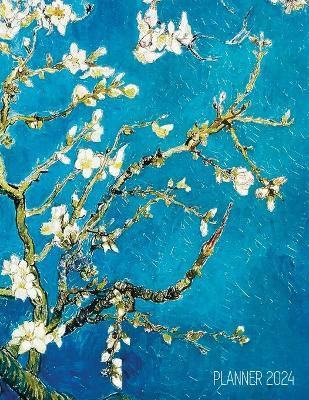Vincent Van Gogh Planner 2024: Almond Blossom Painting Artistic Post-Impressionism Art Organizer: January-December (12 Months) - Shy Panda Press - cover