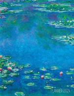 Claude Monet Daily Planner 2024: Water Lilies Painting Artistic French Impressionism Art Flower Organizer